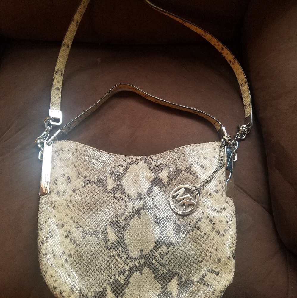 Michael Kors limited grey snakeskin hobo bag